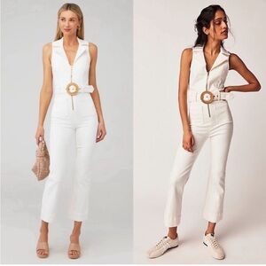 Show Me Your Mumu White Denim Jacksonville Jumpsuit